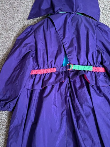 Vtg Rothschild Jacket Girls 8 Neon Purple Button Front Rain 90s J71 - Picture 11 of 12