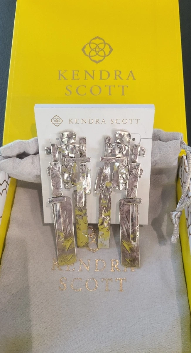 New KENDRA SCOTT Holland Statement Earrings in Vintage Silver