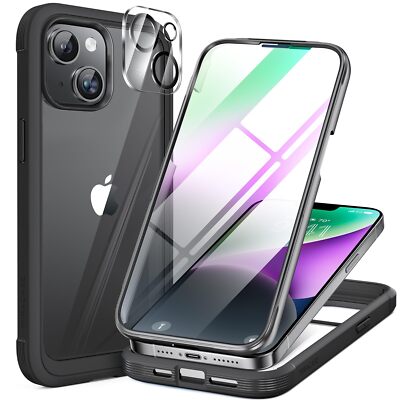 Miracase kompatibel mit iPhone 14 Hülle 6,1 Zoll, [eingebaute Glasscheibe