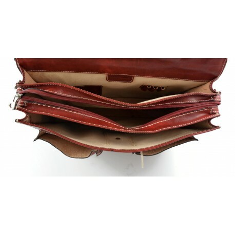 Sac Homme Cartable/Sacoche Pelle 24 Heures Rouge - EAN 7426834564717 - Neuf Avec étiquettes