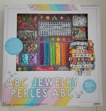 Mine 2 Design ABC Jewelry Kit Alphabet Charms Beads Rubber Bands Heart Star Cord