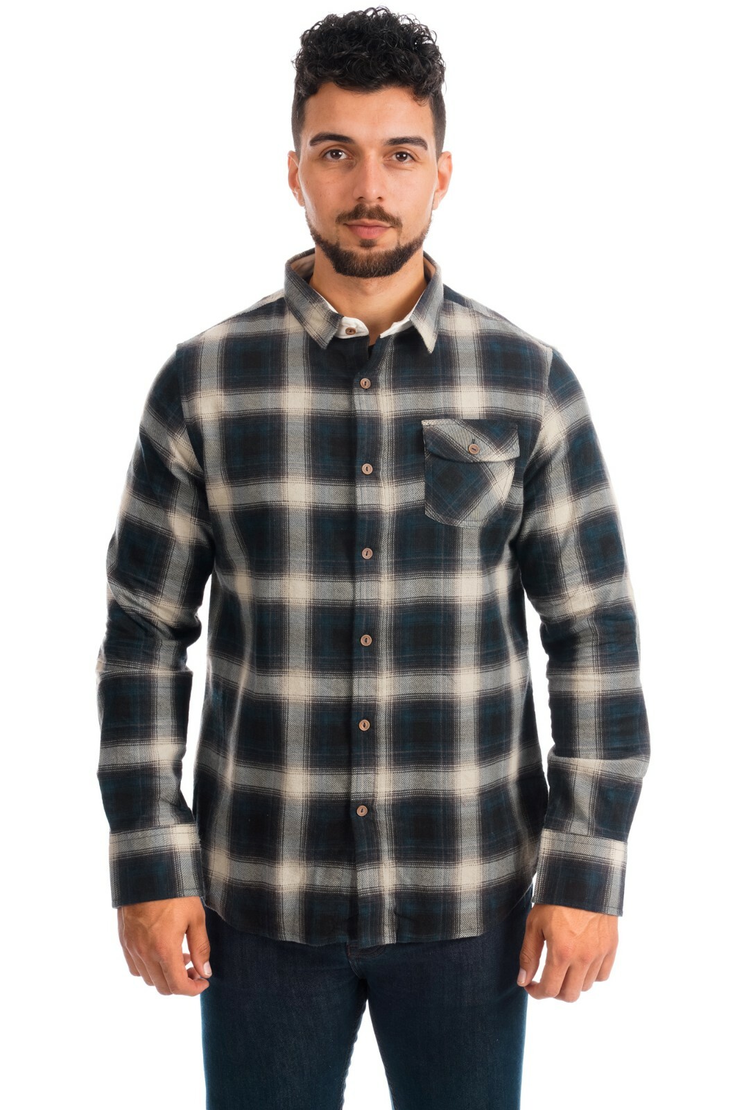 Mens Lumberjack Shirts Long Sleeve Flannel Brushed Cotton Check Work