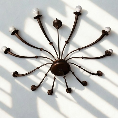 1950s Azucena Mid-Century Modern Brass 12-Light Chandelier by Caccia Dominioni - Foto 4 di 8