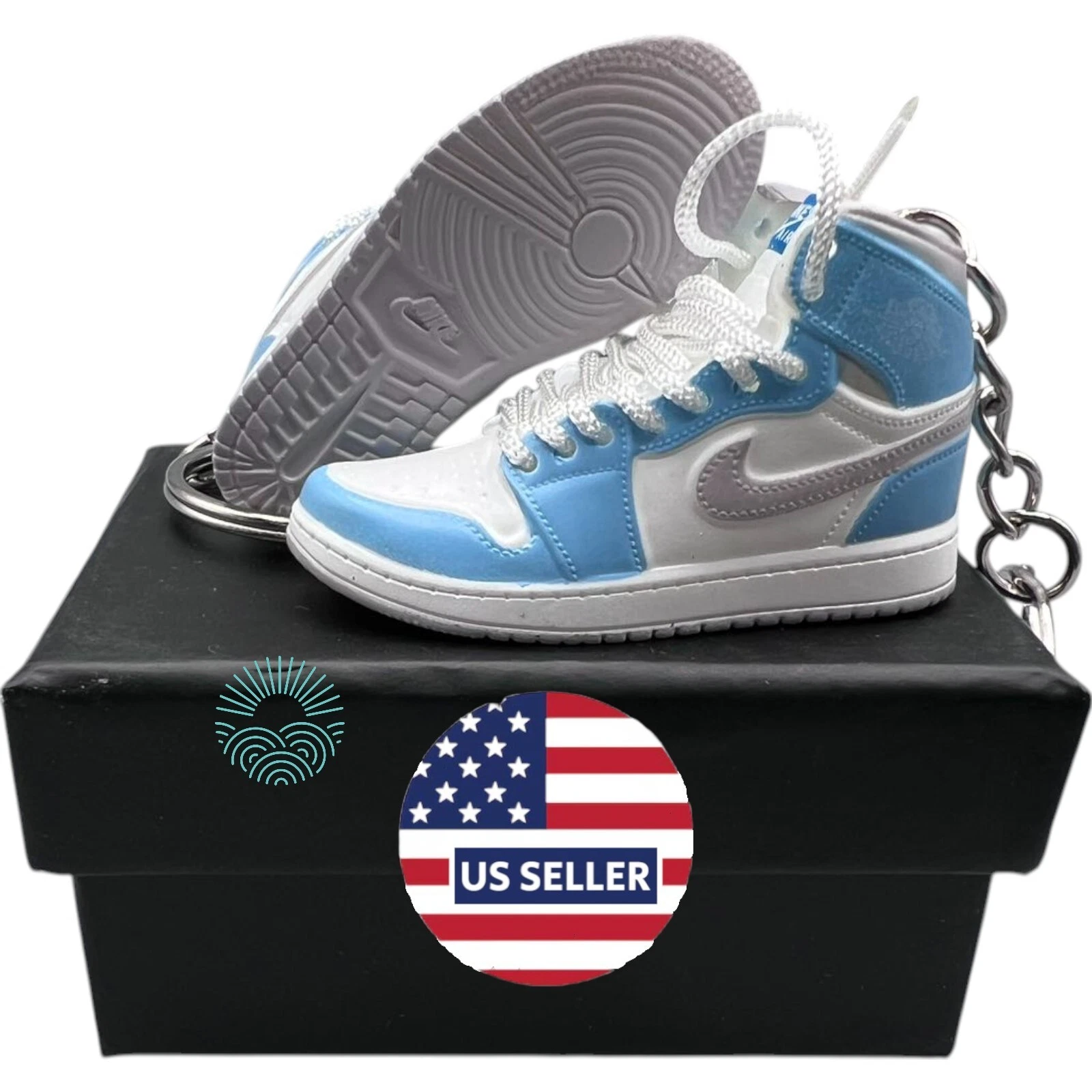 Porte clés Chaussures Mini Jordan / AJ Sneaker Trainer Keyrings   Collection 3D avec boîte