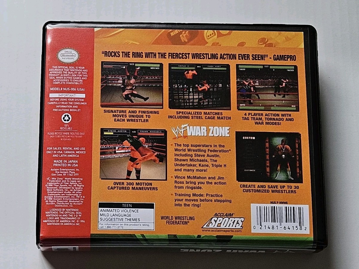 WWF War Zone WWE CASE ONLY Nintendo 64 N64 Box ANY 4+ 20