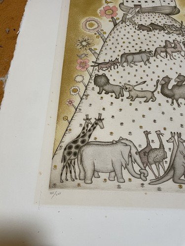 Noah’s Ark Animals Christine Chagnoux Pencil Signed Numbered Print - Picture 7 of 13