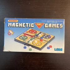 Vintage POCKET MAGNETIC TRAVEL GAMES - LUDO - Broad Game In Box - Never Opened
