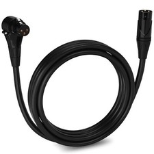 LyxPro 10 Feet Microphone XLR Angled Female Cable, 3 Pin Mic Cable - Black