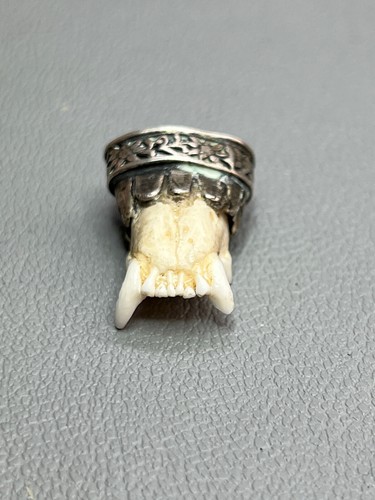 Antike deutsche 925 Sterling Silber Taschenuhrkette Anhänger Raubtier Charivari - Bild 2 von 8