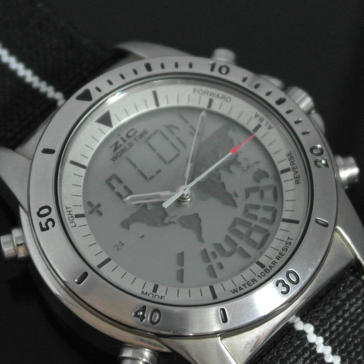 VINTAGE SEIKO ALBA ZiC DIGI-ANA WORLD-TIME NX04-0A20 MEN'S WATCH