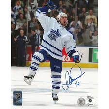 Darcy Tucker Autographed Toronto Maple Leafs Goal Celebration 8x10 Photo
