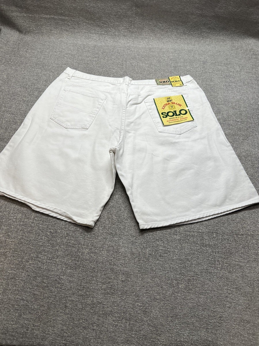 Vintage Solo Semore White Denim Shorts USA Size 46 Baggy Wide Leg