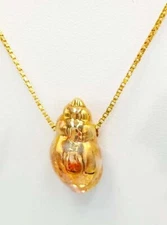 SEASHELL PENDANT NECKLACE 14K SOLID YELLOW GOLD - New With Tag - 8 Grams