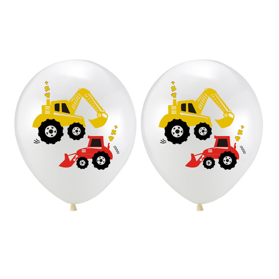 20 Pcs Latex Balloons Decoration Construction Vehicle Printing eBay