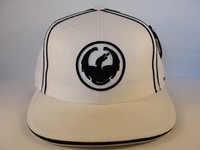 Dragon Alliance Fitted Hat Cap Size 7 1/8 White Black Piping Dragon Alliance Fitted Hat Cap Size 7 1/8 White Black Piping