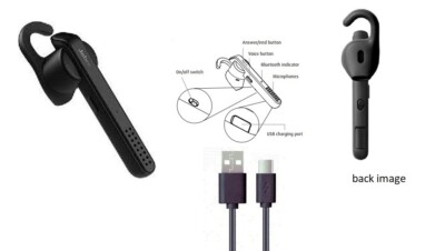 Sale【未使用品】Jabraイヤホン ヘッドセットOTE18　END040W JABRA STEALTH BLACK earpiece OTE18 Bluetooth Earbud (In Ear) A2Dp