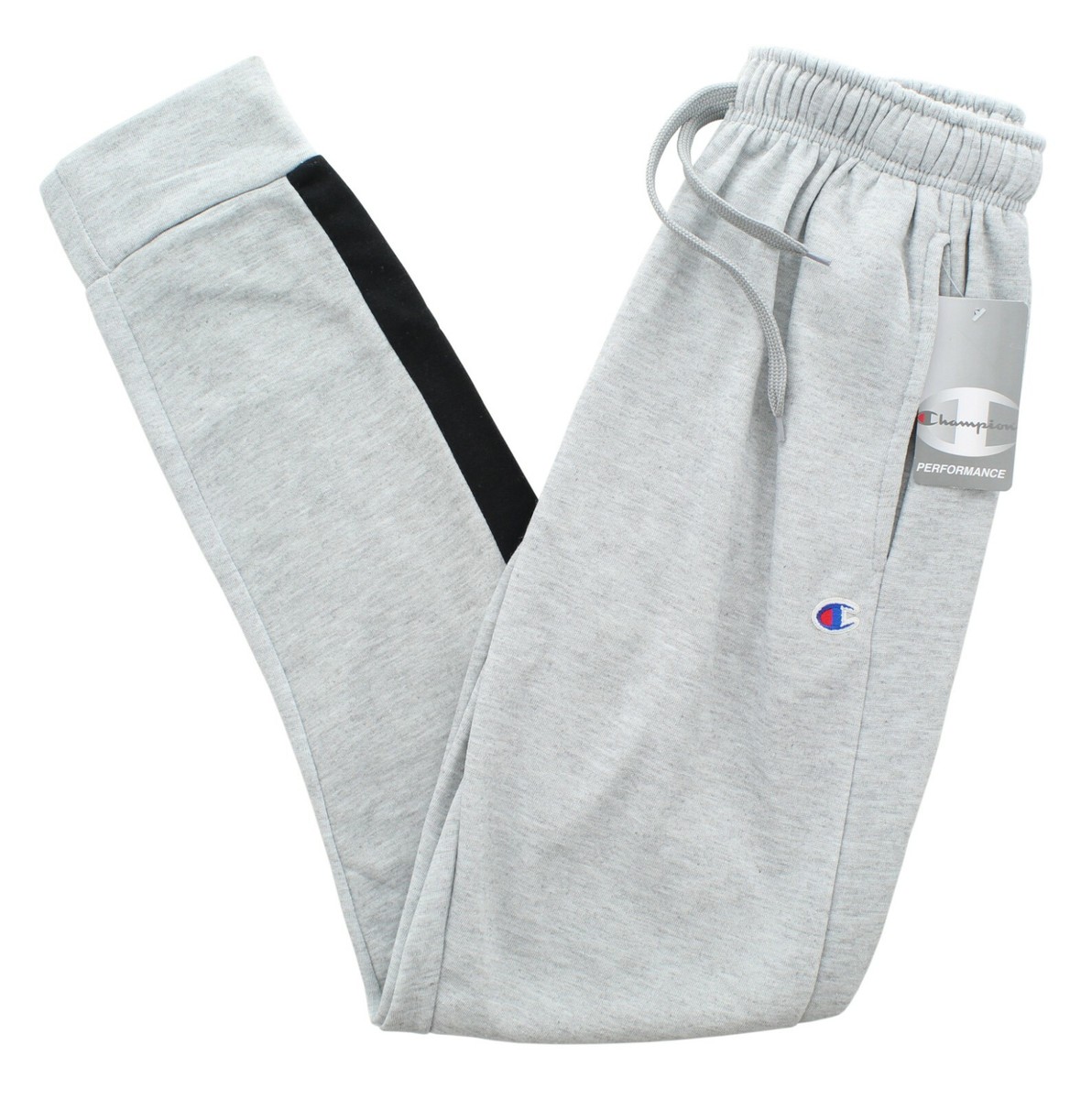 Champion Men's Jogger Fleece Active Athleticwear Gym Pants Side Half-Stripe  Slim