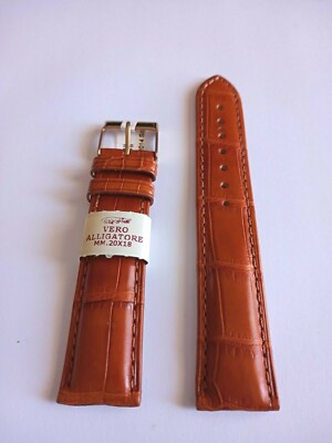 CINTURINO PELLE DI VERO ALLIGATORE IMBOTTITO OPACO DA 20 18 mm