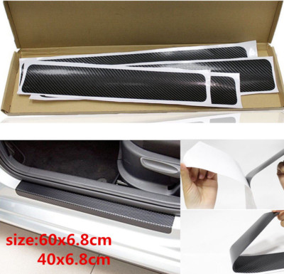 Matte Black Carbon Fiber Rear Bumper Guard Sticker - 4D Protection For Cars, Universal Fit