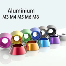 M2 M3 M4 M5 M6 M8 Load Spreading Cone Washer Anodised Aluminium - 10 Colours