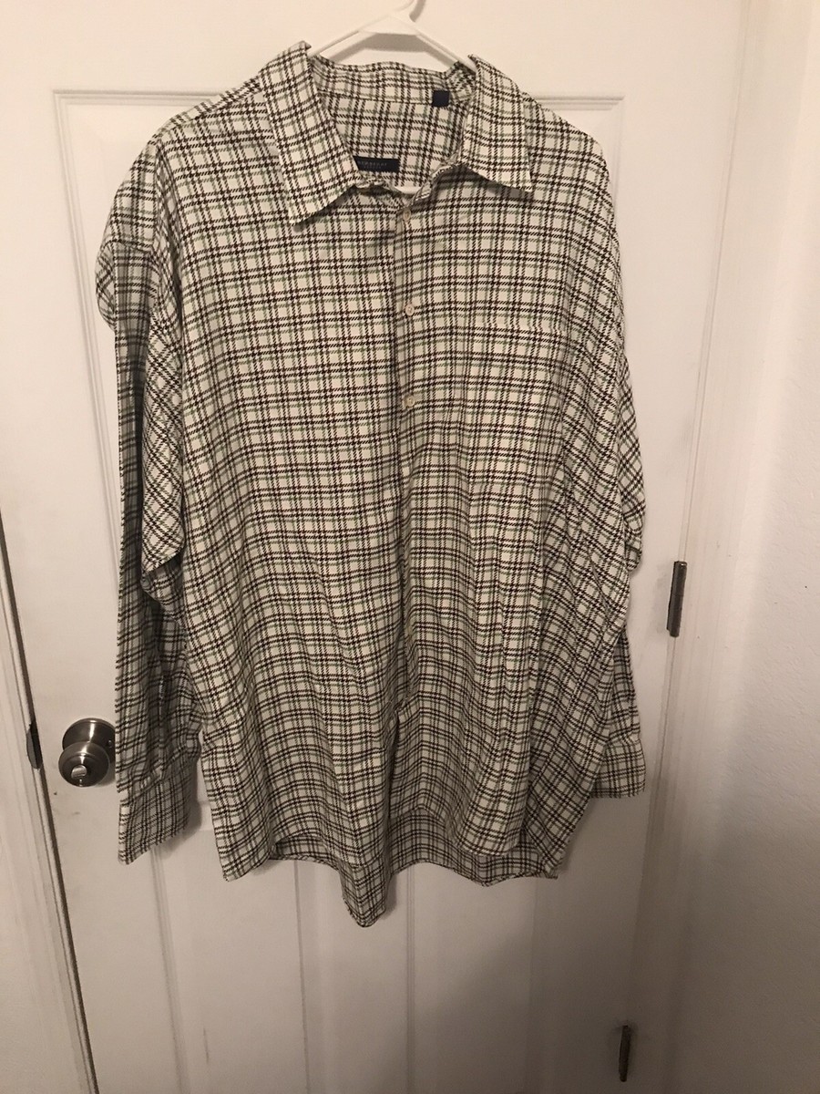 Vintage 90s Burberry Nova Check Plaid Long Sleeve Button Up Shirt 