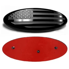 9inch Ford F150 F250 Pickup Black FRONT GRILL Tailgate US Flag Oval Emblem Badge