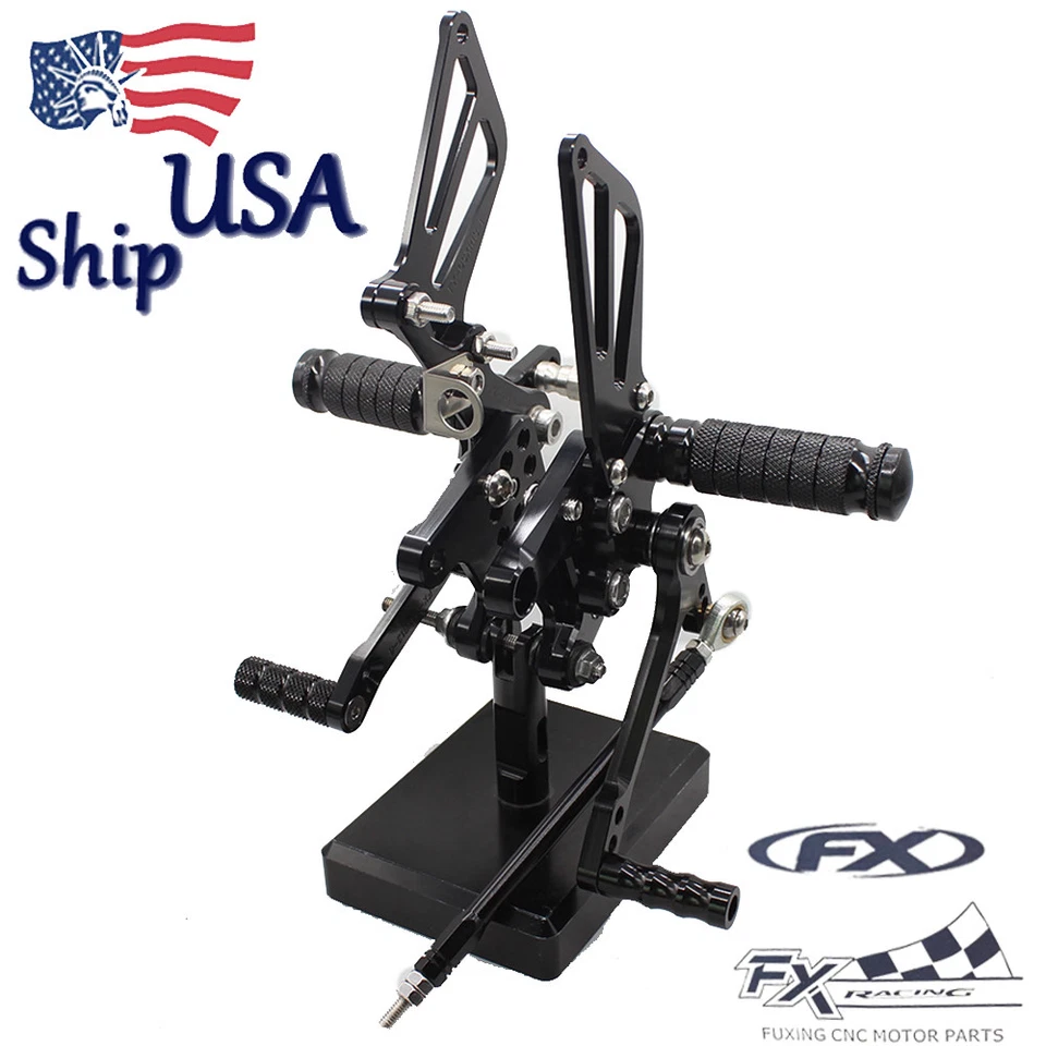 Juego de estriberas delanteras traseras stock EE. UU. para Suzuki GSXR750 1996 1997 1998 1999 2000-05 Foto 3 de 4