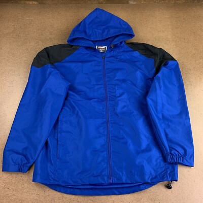 Badger Sport Mens Size Medium Rival Hooded Jacket Royal Blue/Black NWOT