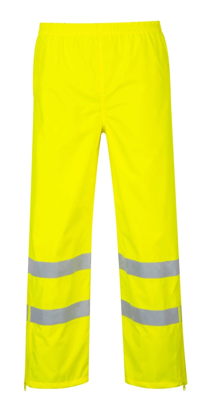 Hi-Vis Yellow Breathable Rain Traffic Trousers, Portwest size M