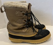 Vintage SOREL Women's Manitou Snow Boots Made in Canada Wool Inserts Size 9