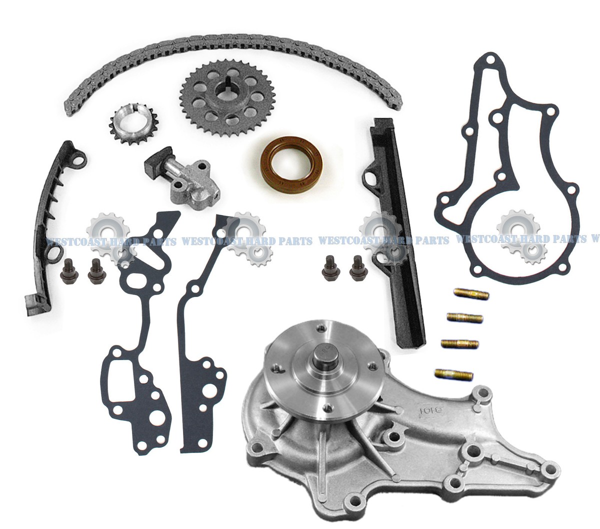 2.4L Timing Chain Oil Water Pump Kit Timing Chain Kit Oil & Water Pump For 85-95 Toyota 22R, 22RE, 22REC 2.4L Engine Timing Chain Gasket - Foto 4