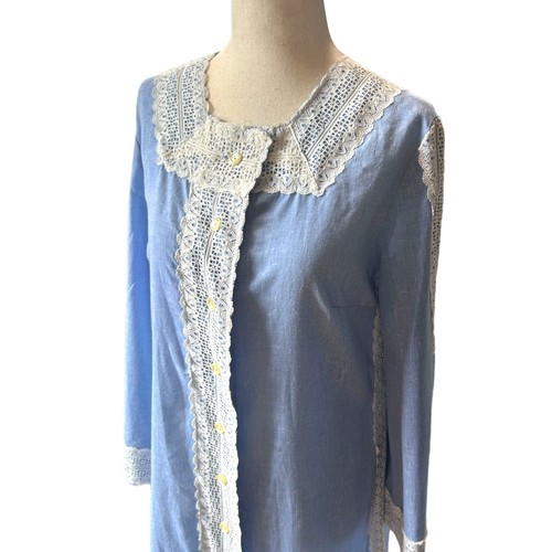 Maxi caftán campesino vintage años 70 Mel Mortman Oscar de la Renta Loungewear Resort L - Imagen 4 de 7