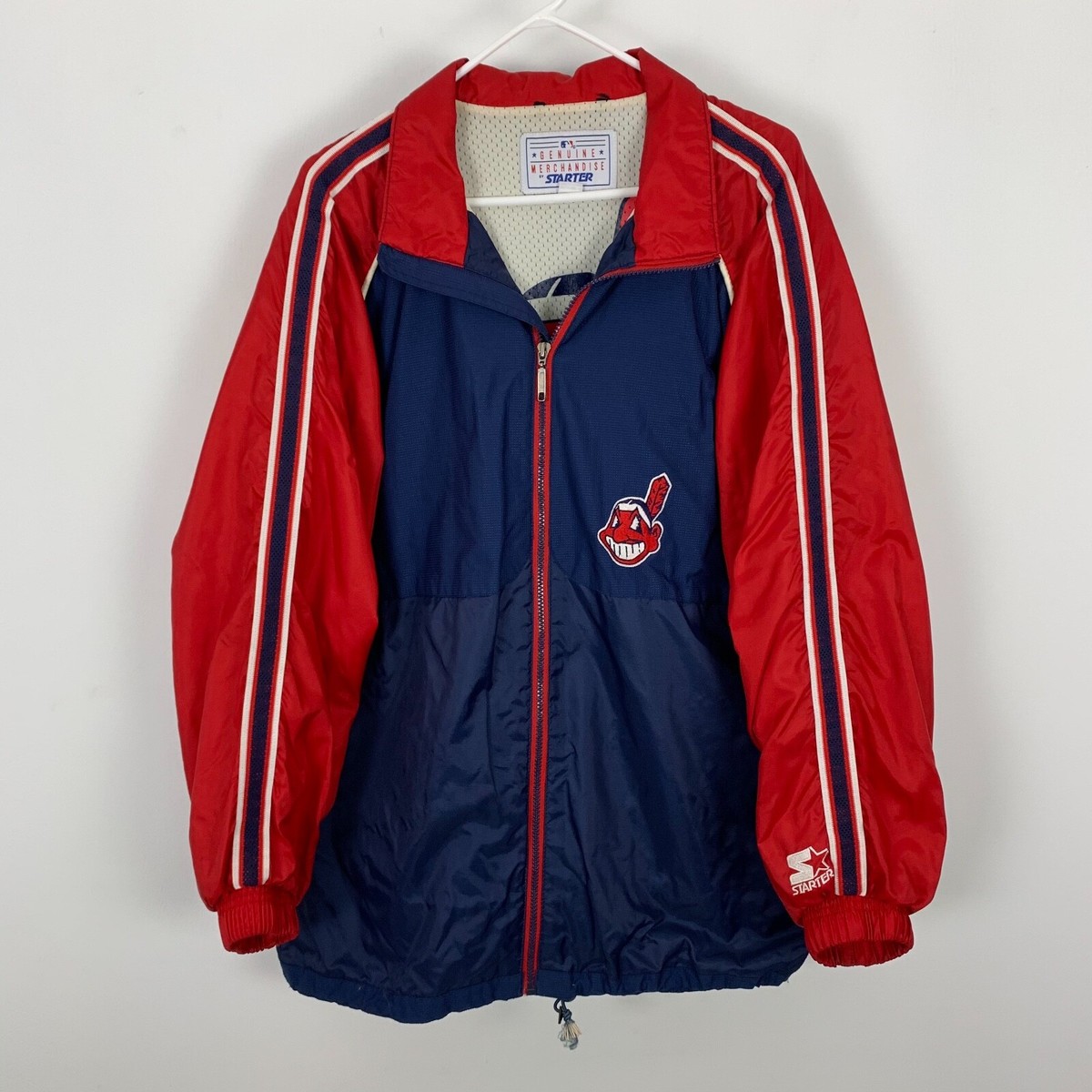 インディアンス　Cleveland Indians ジャケット ワフー Cleveland Indians Wahoo Windbreaker Light Jacket Mens Medium