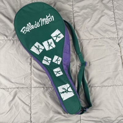 Balle De Match Racquet Bag Zip Case W Strap Nylon Vintage Tennis 90s Colorful