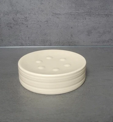 SAHARA Beige Naturel Porte-Savon / Porte-Savon Céramique En Rillen-Design - Photo 1/3