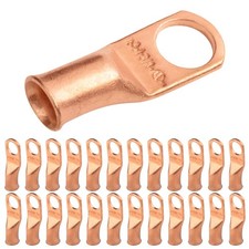 25pcs 4 AWG 3/8" Stud Battery Lugs, Ring Terminals, Heavy Duty Copper Wire Lu...