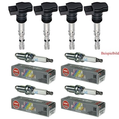 4x VEMO Zündspule +4x NGK Zündkerze Laser Platinum für Audi A4 Avant 8E5 B6 2.0
