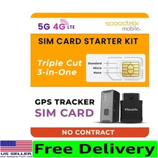 3-in-1 Universal GPS Tracker SIM Card Starter Kit – No Contract, Easy Activation