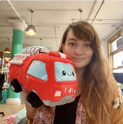 RARE! Squishable 12  GO FIRE TRUCK Plush Red White Stuffed 2021 Firetruck HTF