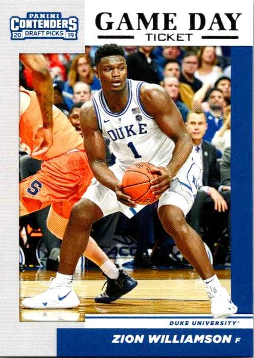2019 Panini Contenders Draft Picks #1 Zion Williamson Game Day Ticket