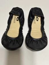 The Storehouse Flats Black Leather Upper Women's Foldable Shoes