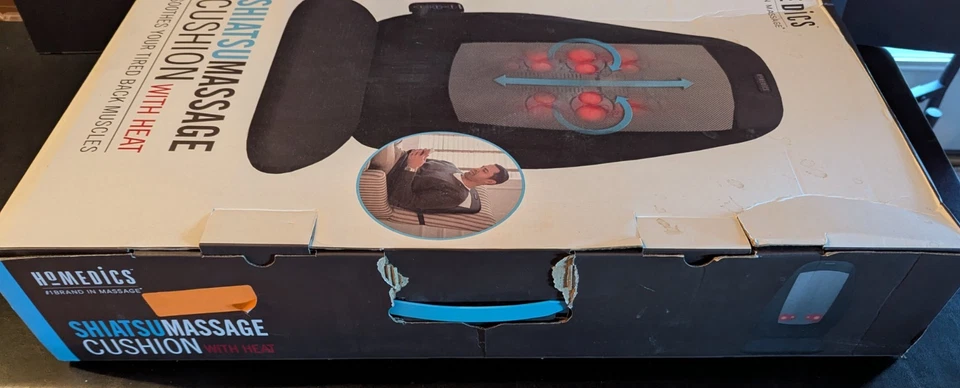 Cojín de masaje Homedics Shiatsu con calor 3 zonas de masaje y control remoto integrado Foto 3 de 4