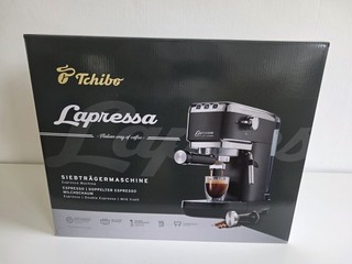 Tchibo Siebträger Espressomaschine Lapressa Doppelauslauf Milchschaumdüse Neu