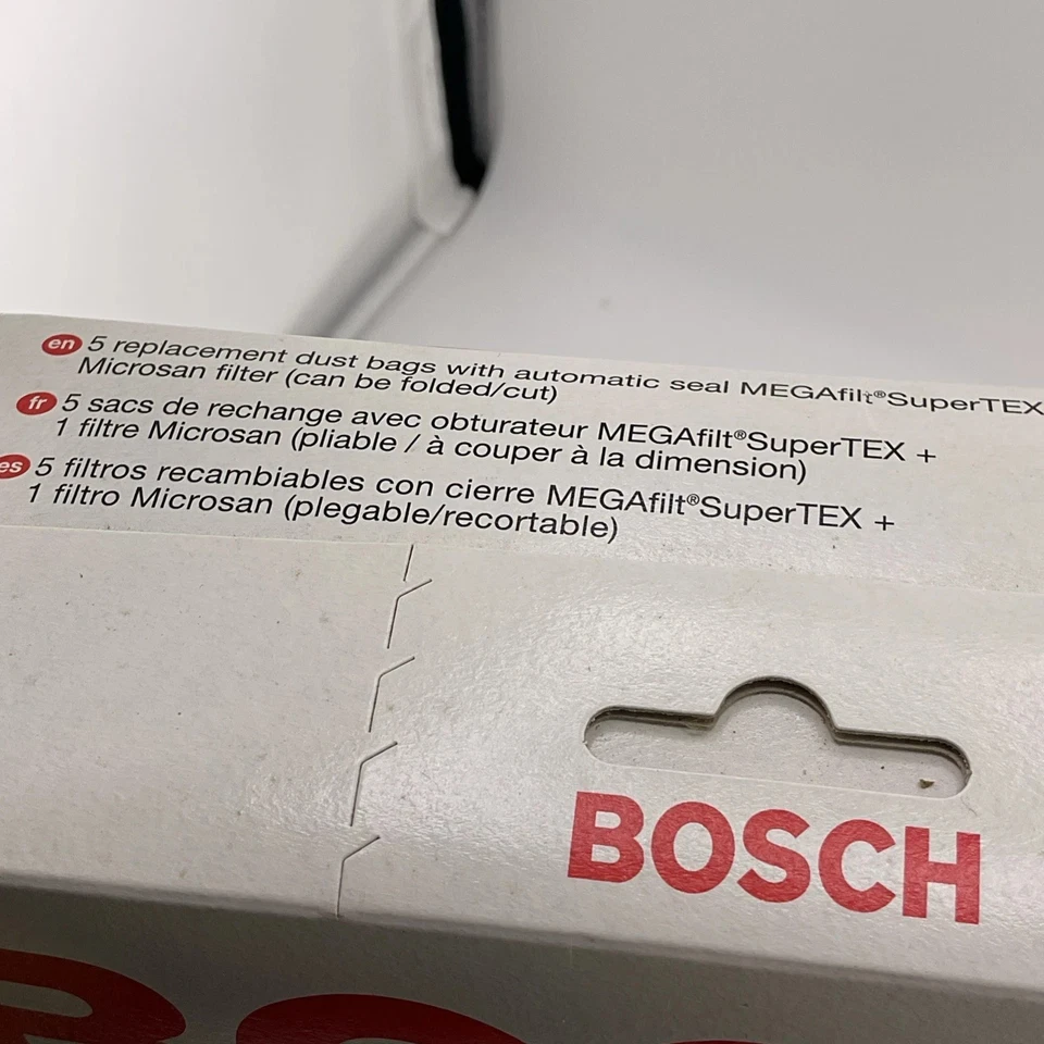 SEALED BOSCH Part #462544 MEGAfilt SuperTEX 5 Pack Vacuum Bags. Genuine - Image 3 of 4