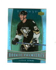 Jordan Staal 2006-07 UD Trilogy Pittsburgh Penguins RC ROOKIE Card 480/999. rookie card picture
