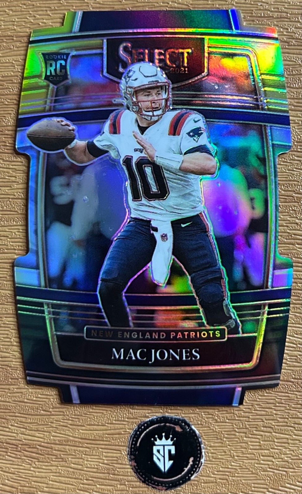 Mac Jones 2021 Panini Select Black & Gold Die-Cut Rookie #51 New England Patriot