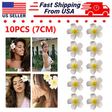 10 Pcs Hawaiian Flower Hair Clip Plumeria Hat Swim Accessory
