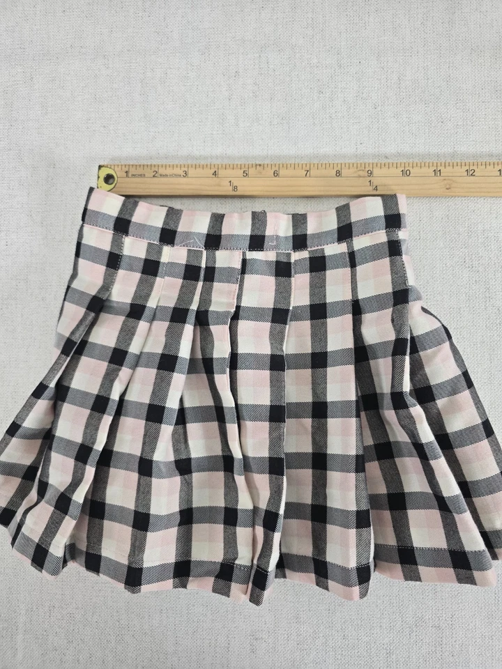 Minifalda plisada Jessica Simpson niñas talla 5/6 rosa gris a cuadros elástica Foto 3 de 4