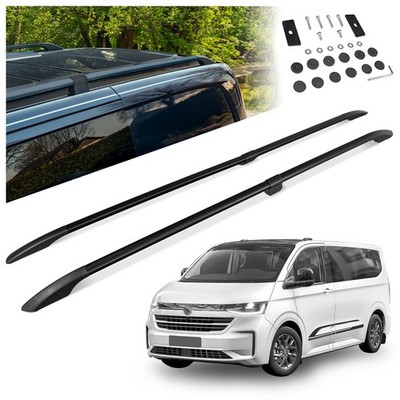 Split Roof Rails for Volkswagen VW Caravelle (T7) Short 2025- Painted Black