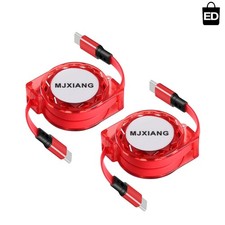 Retractable USB C to USB C Cable 4 Ft, 2Pack ,100W USBC 5A Fast Charging Cord, U